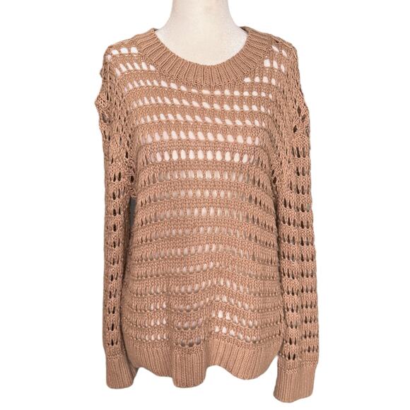 Sablyn Size L Mariella Open Knit Pullover Sweater Beach Coastal Cashmere Summer - Picture 2 of 9